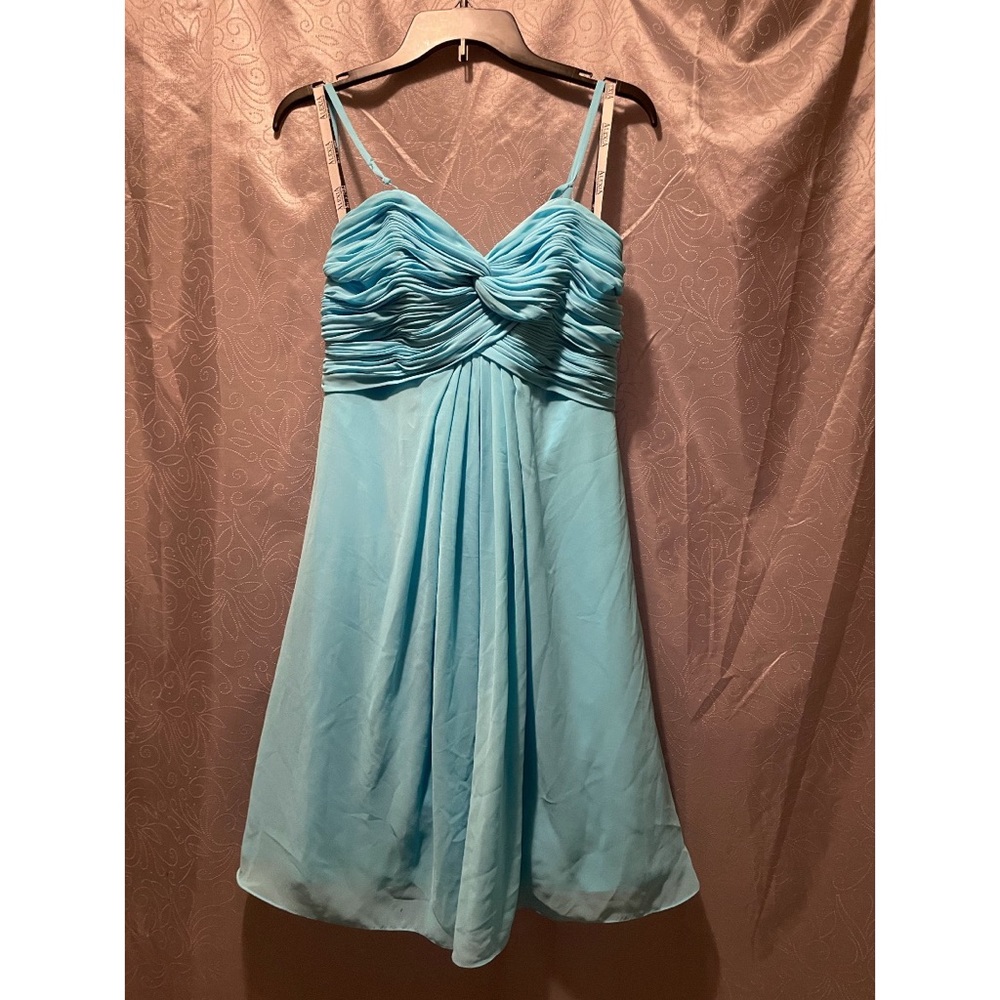 Formal Bridesmaid Baby Blue Mini Dress